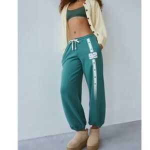 Urban Outfitters Green Joggers with White Details